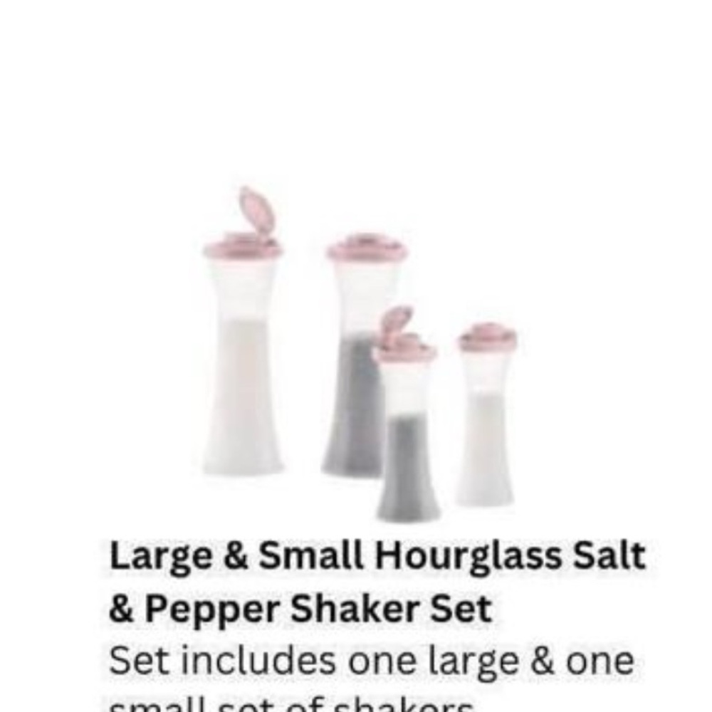 Tupperware Pink and White Salt & Pepper Shaker Set